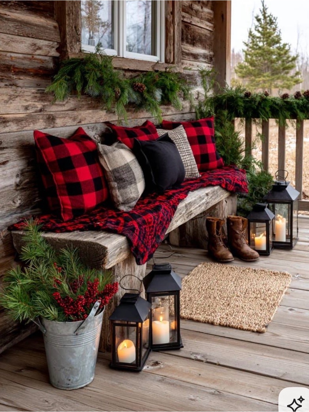 One Pillow Red Plaid Eddie Bauer Left Red and Black Plaid Accent Pillow 20 x 20